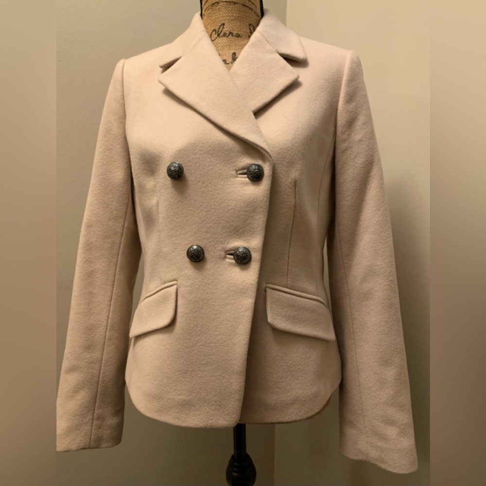 BANANA REPUBLIC HERITAGE ladies classic camel 80% wool coat size small VVGUC++